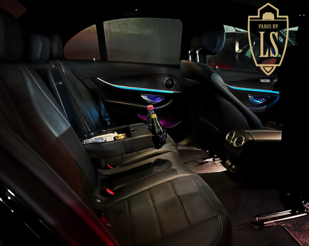 E class mercedes rental with a chauffeur. Paris city tour chauffeur hire private car service